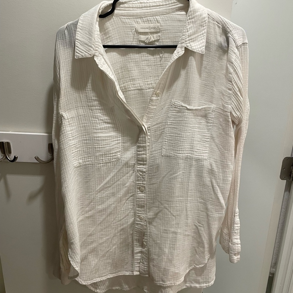 Cotton beachy light weight button down